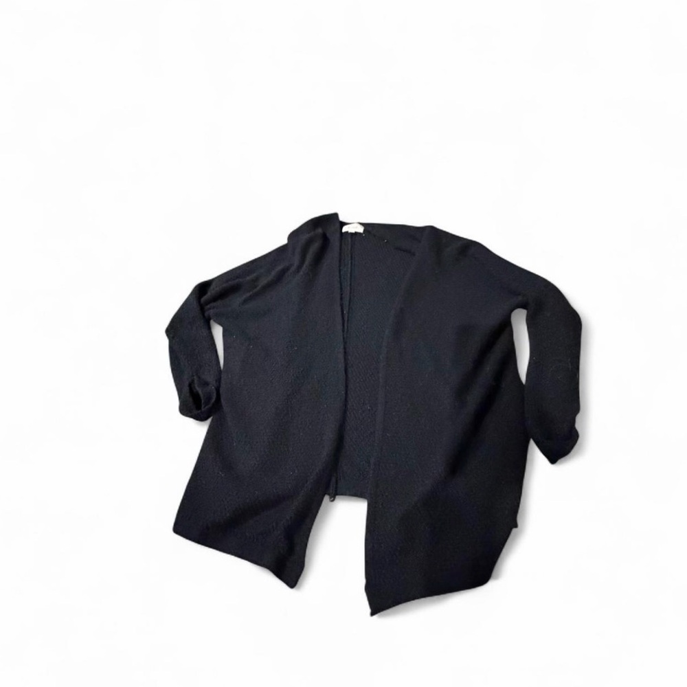 Beceel Black Open Front Knit Cardigan Women's S/M Soft Cozy Minimalist‎